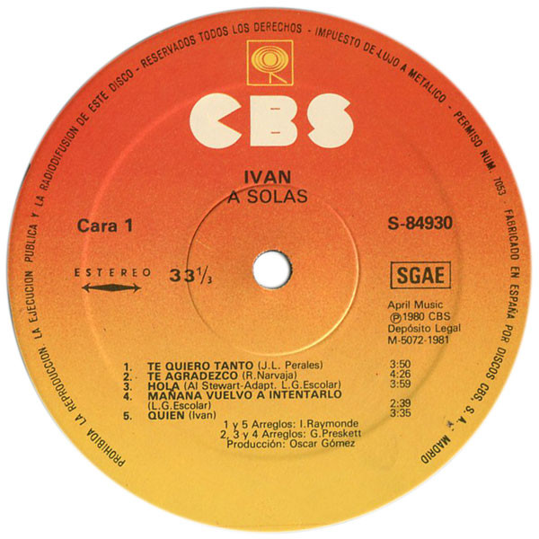 Ivan - A Solas | CBS (S 84930) - 2