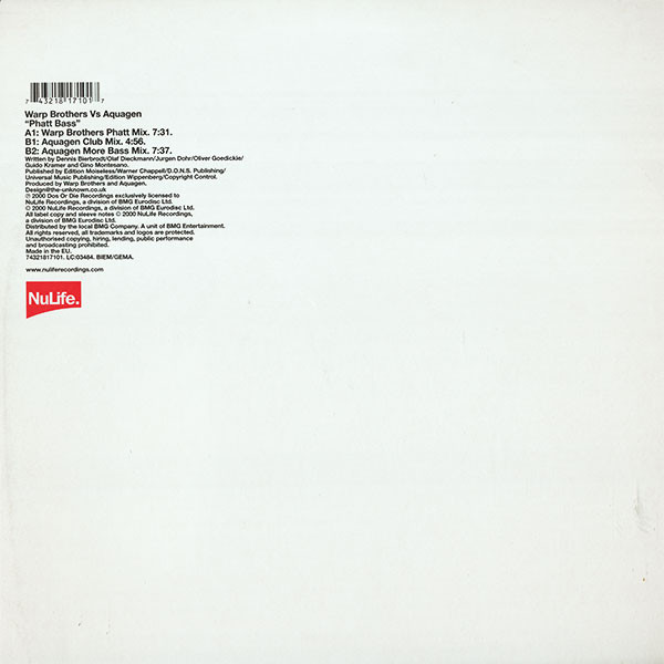 Warp Brothers Vs. Aquagen - Phatt Bass | NuLife (74321817101) - 2 Warp Brothers Vs. Aquagen - Phatt Bass | NuLife (74321817101) - 2