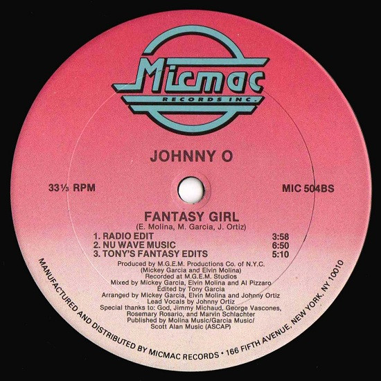 Johnny O - Fantasy Girl | Micmac Records, Inc. (MIC 504) - 4