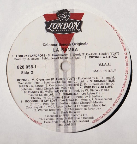 Various - La Bamba - Original Motion Picture Soundtrack | London Records (828 058-1)
