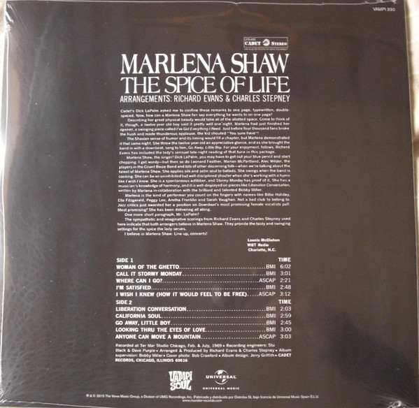 Marlena Shaw - The Spice Of Life | Vampi Soul (VAMPI 330) - 2
