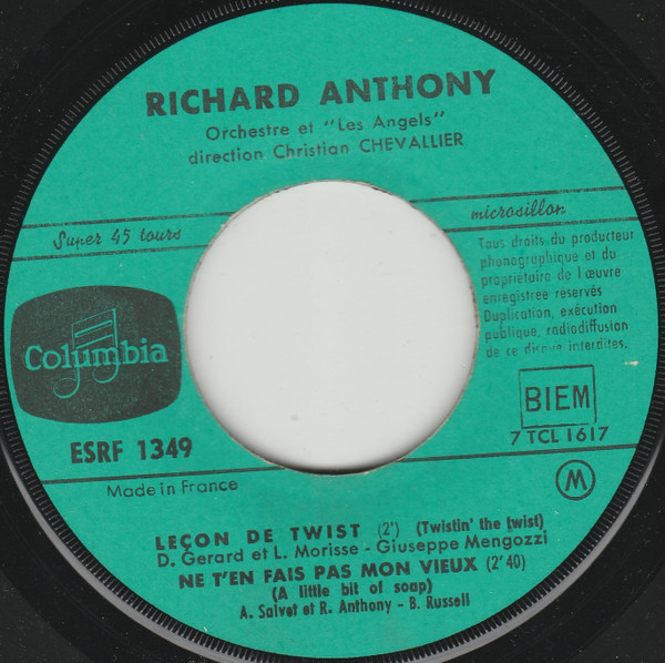Richard Anthony - Leçon De Twist | Columbia (ESRF 1349) - 3