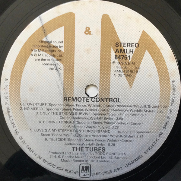 The Tubes - Remote Control | A&M Records (AMLH 64751) - 4