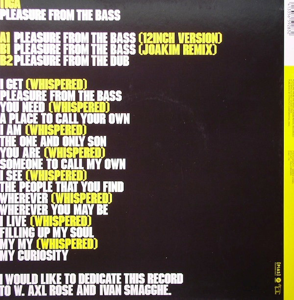 Tiga - Pleasure From The Bass | Different (DIFB 1028) - 2