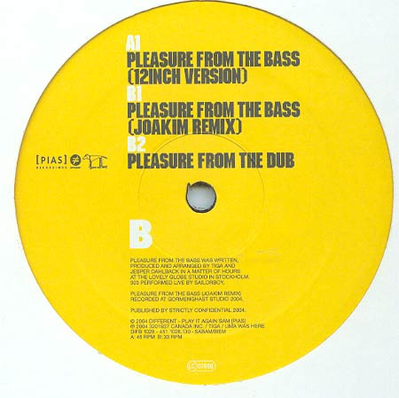 Tiga - Pleasure From The Bass | Different (DIFB 1028) - 4