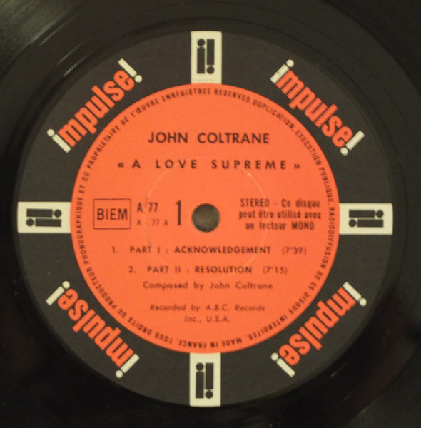 John Coltrane - A Love Supreme | Impulse! (A- 77) - 4