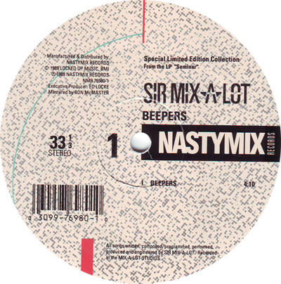 Sir Mix-A-Lot - Beepers | Nastymix Records (NMR 76980-1)