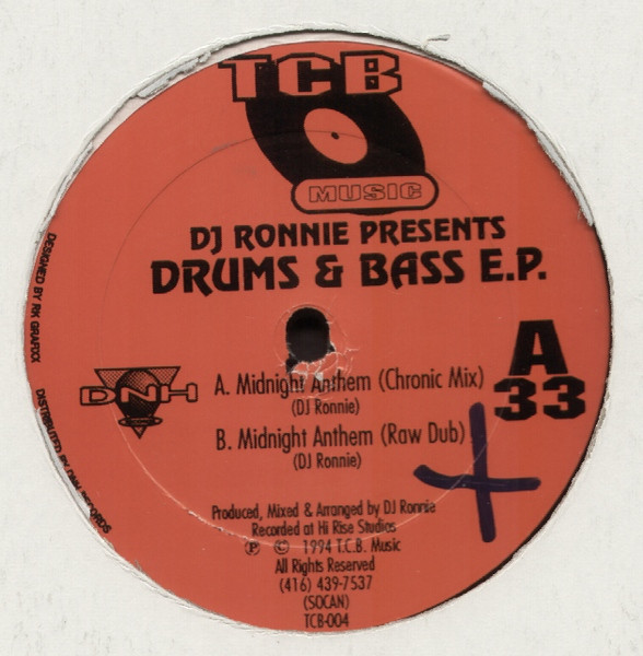 DJ Ronnie - Drums & Bass E.P. | TCB Music (TCB-004) - main DJ Ronnie - Drums & Bass E.P. | TCB Music (TCB-004) - main