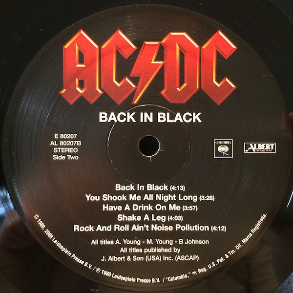 AC/DC - Back In Black | Columbia (E 80207) - 4 AC/DC - Back In Black | Columbia (E 80207) - 4