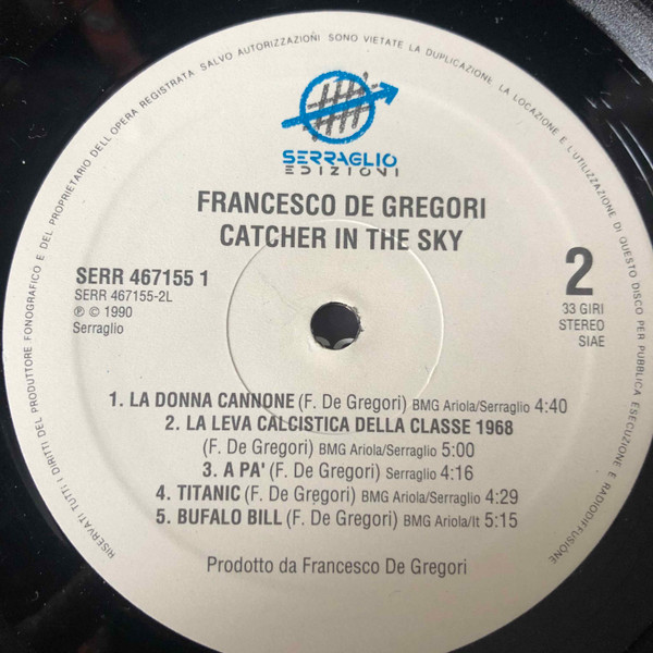 Francesco De Gregori - Catcher In The Sky | Serraglio Edizioni (SERR 467 155-1) - 4