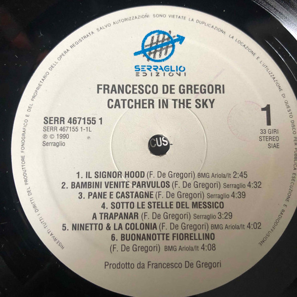 Francesco De Gregori - Catcher In The Sky | Serraglio Edizioni (SERR 467 155-1) - 3