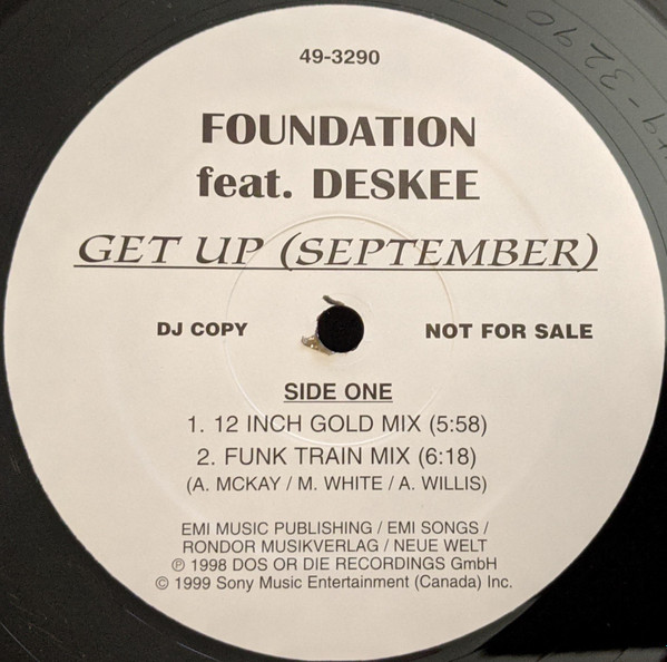 Foundation / Elvis Crespo - Get Up (September) / Suavemente | Sony Music Entertainment (Canada) (49-3290)