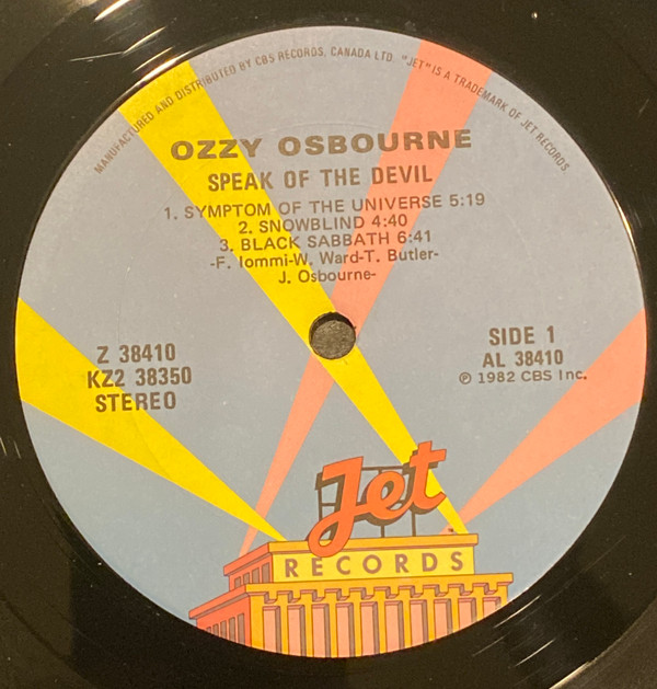 Ozzy Osbourne - Speak Of The Devil | Jet Records (KZ2 38350) - 2