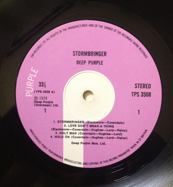 Deep Purple - Stormbringer | Purple Records (TPS 3508) - 4 Deep Purple - Stormbringer | Purple Records (TPS 3508) - 4