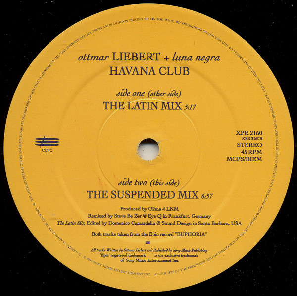 Ottmar Liebert And Luna Negra - Havana Club | Epic (XPR 2160) - 3