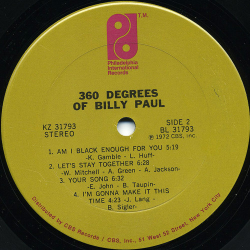 Billy Paul - 360 Degrees Of Billy Paul | Philadelphia International Records (KZ 31793) - 5
