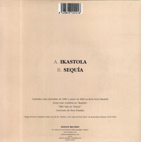 Ibon Errazkin - Ikastola / Sequia | Elefant Records (ER-224) - 2