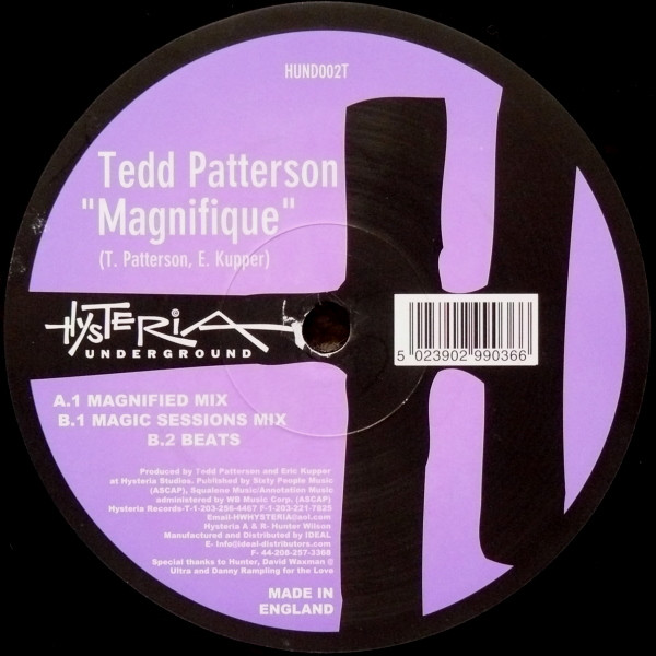 Tedd Patterson - Magnifique | Hysteria Underground (HUND002T)