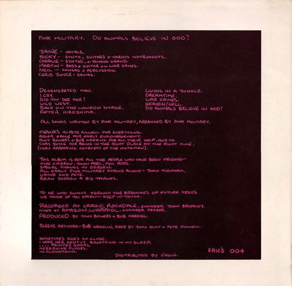 Pink Military - Do Animals Believe In God? | Eric's (ERIC'S 004) - 2 Pink Military - Do Animals Believe In God? | Eric's (ERIC'S 004) - 2