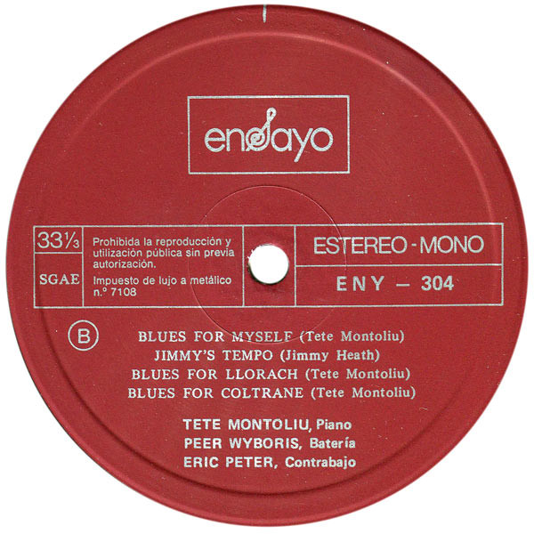 Tete Montoliu - Blues For Myself | Ensayo (ENY-304) - 4