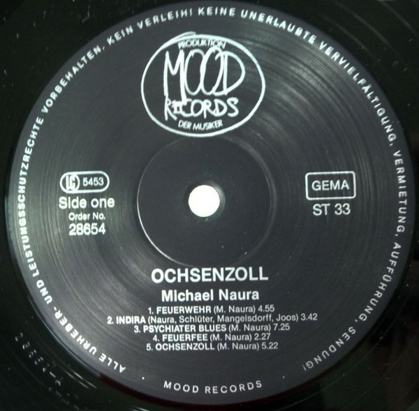 Michael Naura , Albert Mangelsdorff , Wolfgang Schlüter , Herbert Joos - Ochsenzoll | Mood Records (28 654) - 3 Michael Naura , Albert Mangelsdorff , Wolfgang Schlüter , Herbert Joos - Ochsenzoll | Mood Records (28 654) - 3