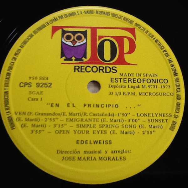 Edelweiss - En El Principio... | TOP Records (CPS 9252) - 4