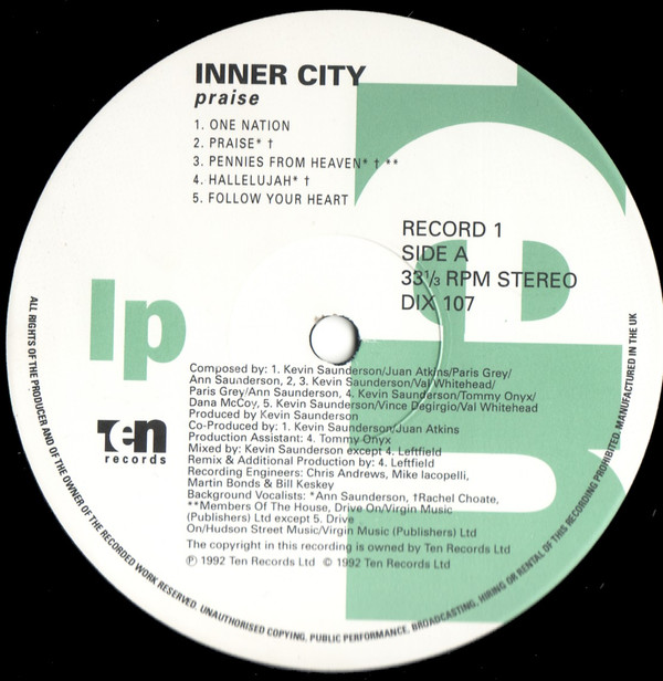 Inner City - Praise | 10 Records (DIX 107) - 2