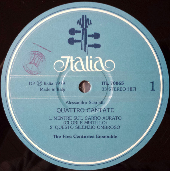 Alessandro Scarlatti , The Five Centuries Ensemble - Quattro Cantate | Italia (ITL 70065) - 3