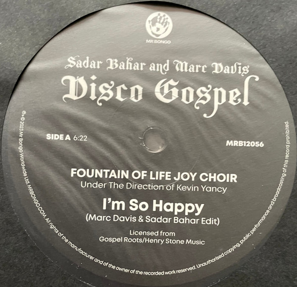Sadar Bahar And Marc Davis - Disco Gospel | Mr Bongo (MRB12056)