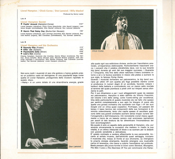 Lionel Hampton , Chick Corea , Don Lamond , Billy Mackel - I Giganti Del Jazz Vol. 36 | Curcio (GJ-36) - 3