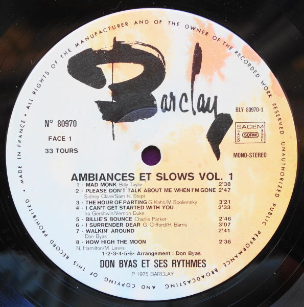 Don Byas - "Ambiances Et Slows" | Barclay (80.970/80.971) - 4 Don Byas - "Ambiances Et Slows" | Barclay (80.970/80.971) - 4