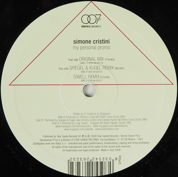 Simone Cristini - My Personal Promo | Stereoseven Plus (STP 054)