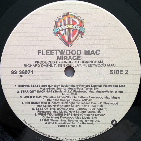 Fleetwood Mac - Mirage | Warner Bros. Records (92 36071) - 5