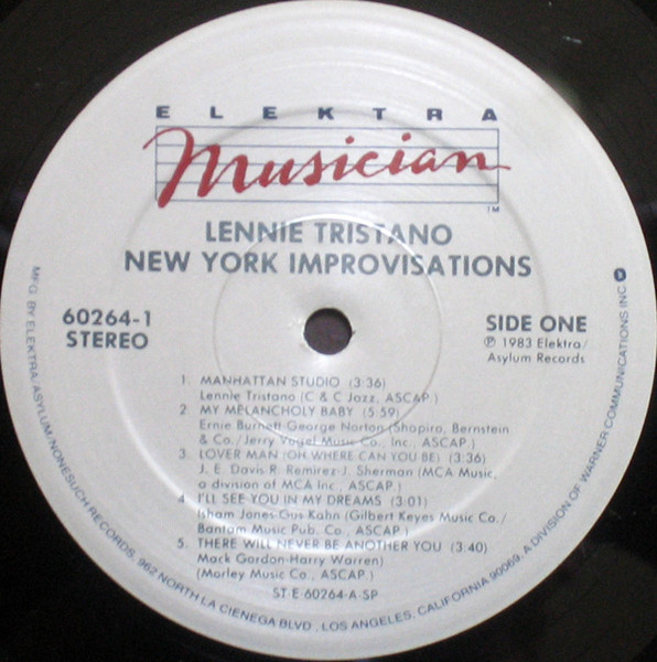 Lennie Tristano - New York Improvisations | Elektra Musician (60264-1) - 4