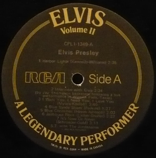 Elvis Presley - A Legendary Performer - Volume 2 [Vinyl] | RCA (CPL1-1349) - 2
