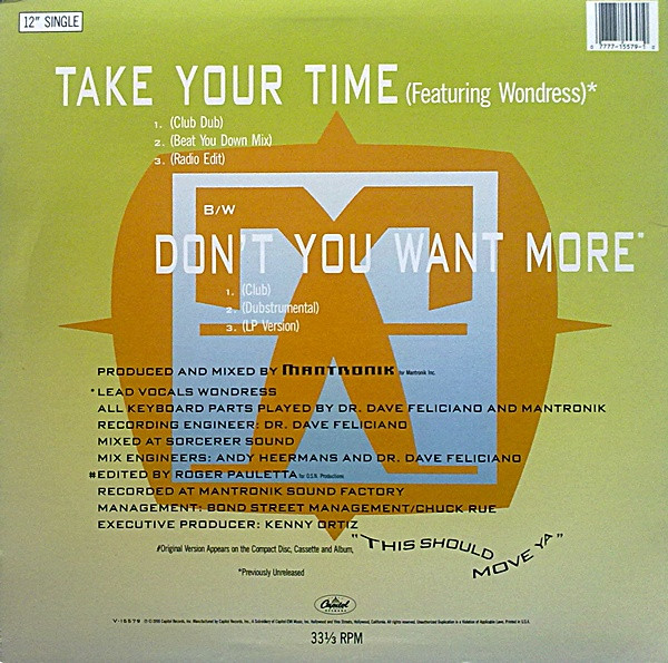 Mantronix - Take Your Time | Capitol Records (V-15579) - 2
