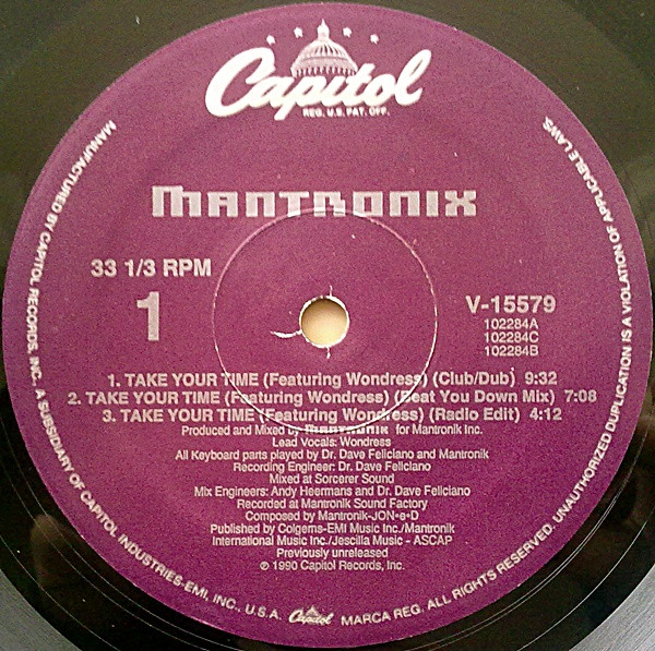 Mantronix - Take Your Time | Capitol Records (V-15579) - 3
