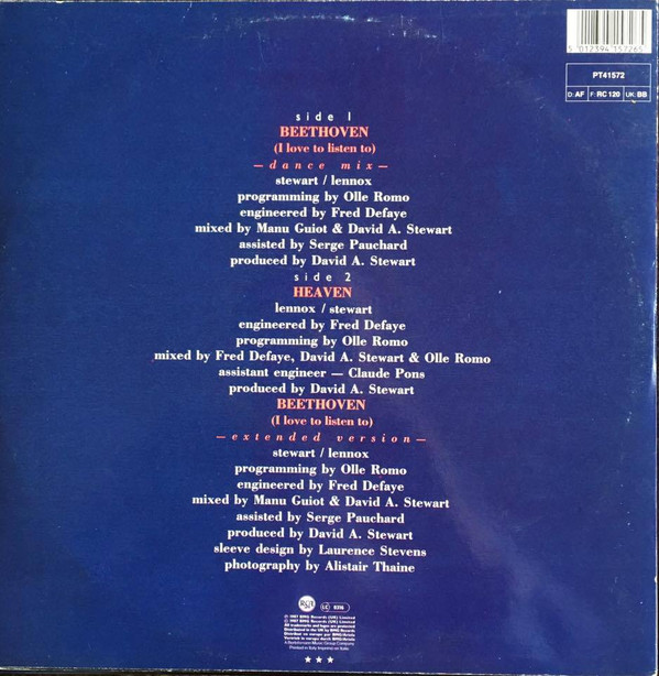 Eurythmics - Beethoven | RCA (PT41572)