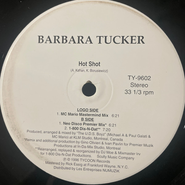 Barbara Tucker - Hot Shot | Tycoon Records (TY-9602)