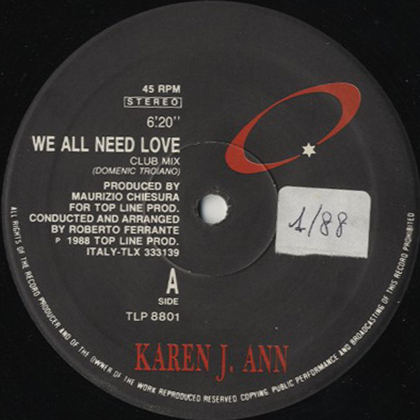 Karen J. Ann - We All Need Love | Top Line Productions (TLP 8801)