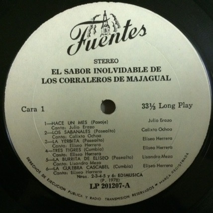 Los Corraleros de Majagual - El Sabor Inolvidable | Discos Fuentes (LP 201207) - 3