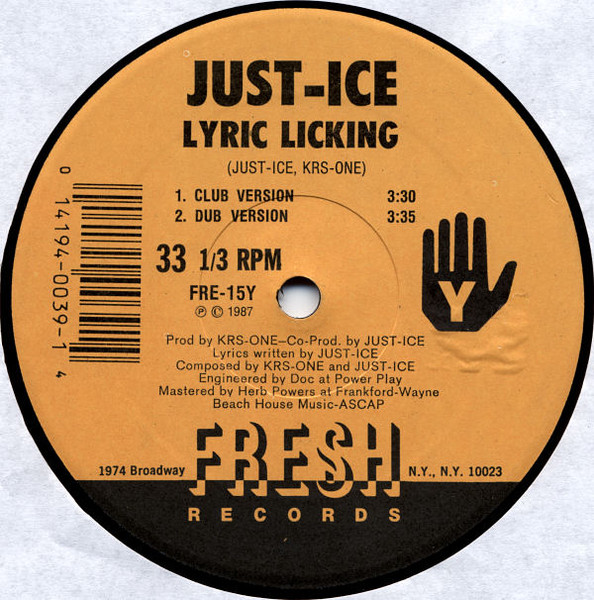 Just-Ice - Going Way Back / Lyric Licking | Fresh Records (FRE-15) - 2
