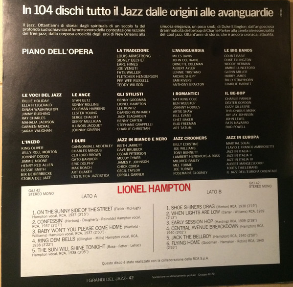 Lionel Hampton - Lionel Hampton | Fabbri Editori (GdJ 42) - 2