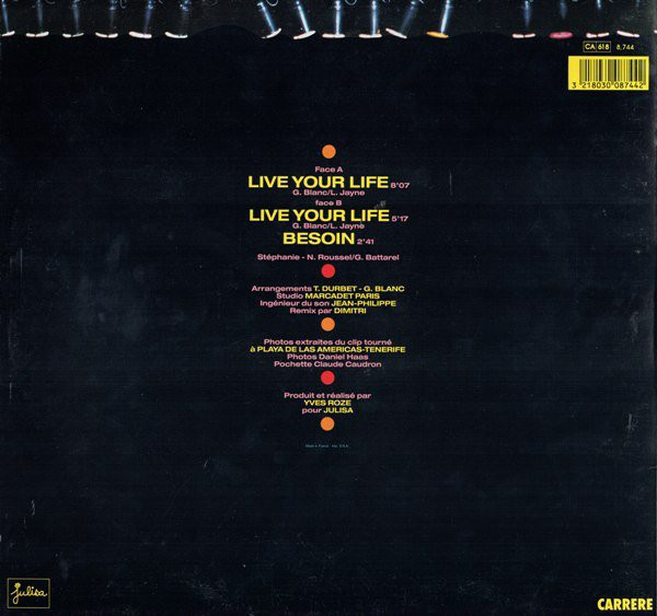 Stephanie - Live Your Life | Carrere (8.744) - 2