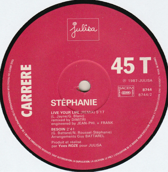 Stephanie - Live Your Life | Carrere (8.744) - 4