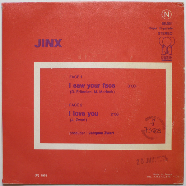 Jinx - I Saw Your Face | Pink Elephant (85.051) - 2