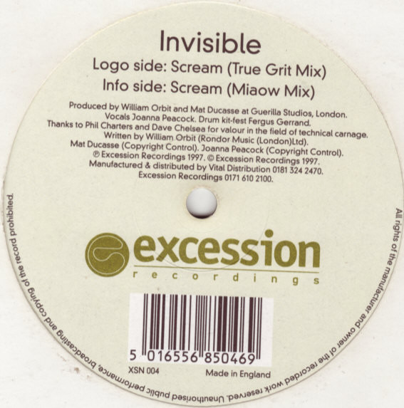 Invisible - Scream | Excession (XSN 004) - main