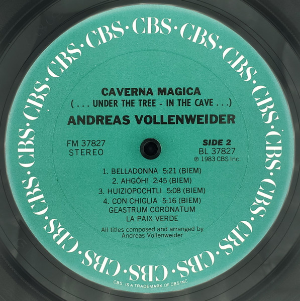 Andreas Vollenweider - Caverna Magica (...Under The Tree - In The Cave...) | CBS (FM 37827) - 4