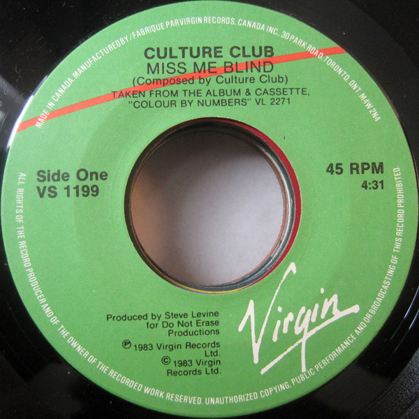 Culture Club - Miss Me Blind | Virgin (VS 1199) - 3