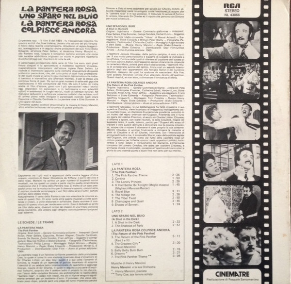 Henry Mancini - La Pantera Rosa / Uno Sparo Nel Buio / La Pantera Rosa Colpisce Ancora | RCA (NL 43066) - 2